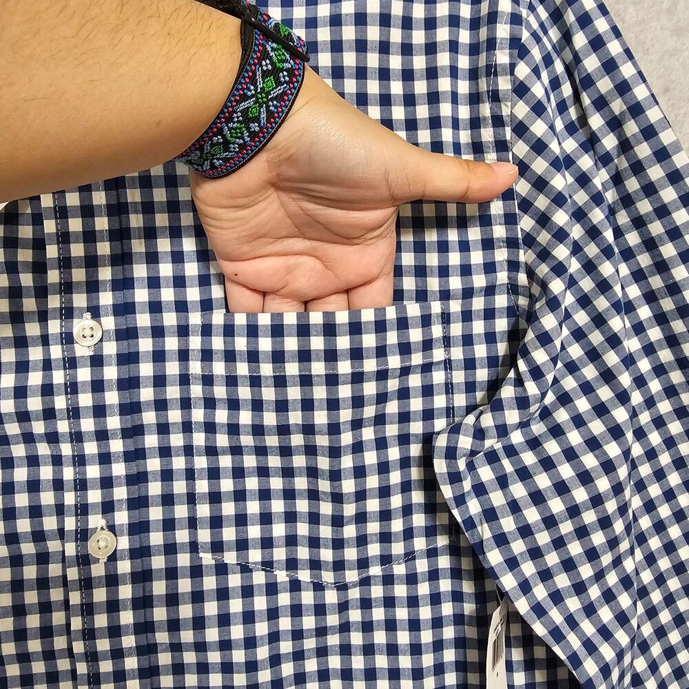 Mens Old Navy Button Up Shirt Bundle Size Small Blue Red Long Sleeve Slim Fit - Picture 4 of 16